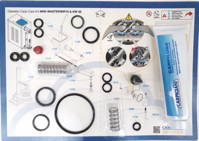 CARPIGIANI Dichtungssatz für Sahnebläser MINI WIP 748